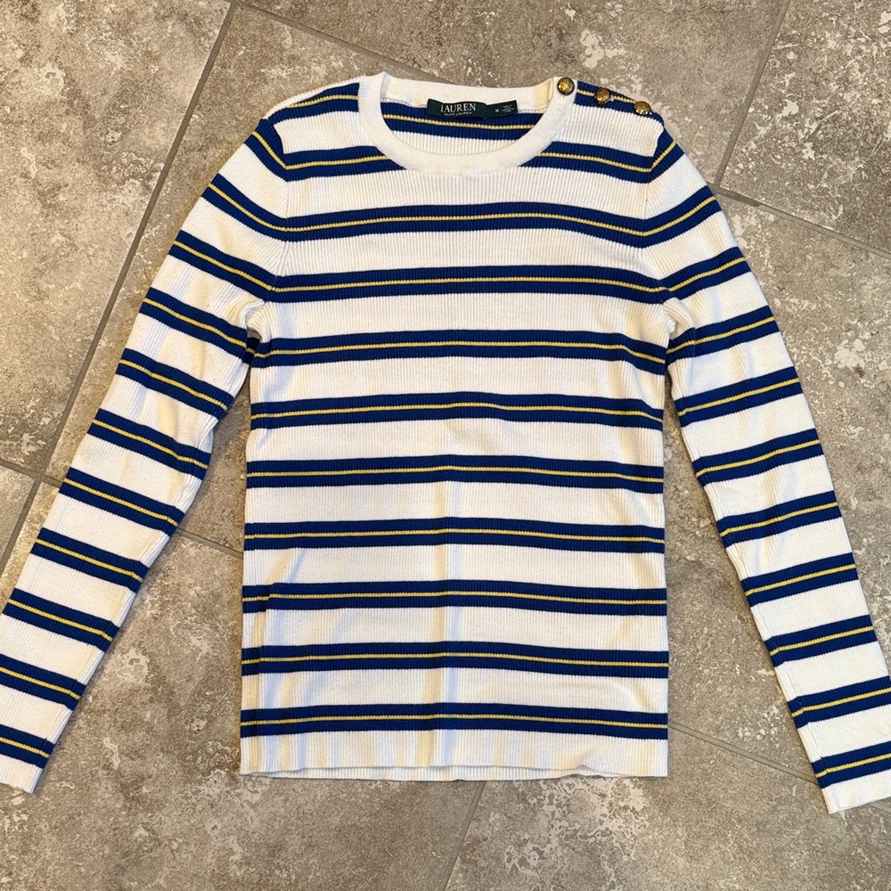 Lauren Ralph Lauren women’s Sweater - Blue, White, and Yellow Stripes